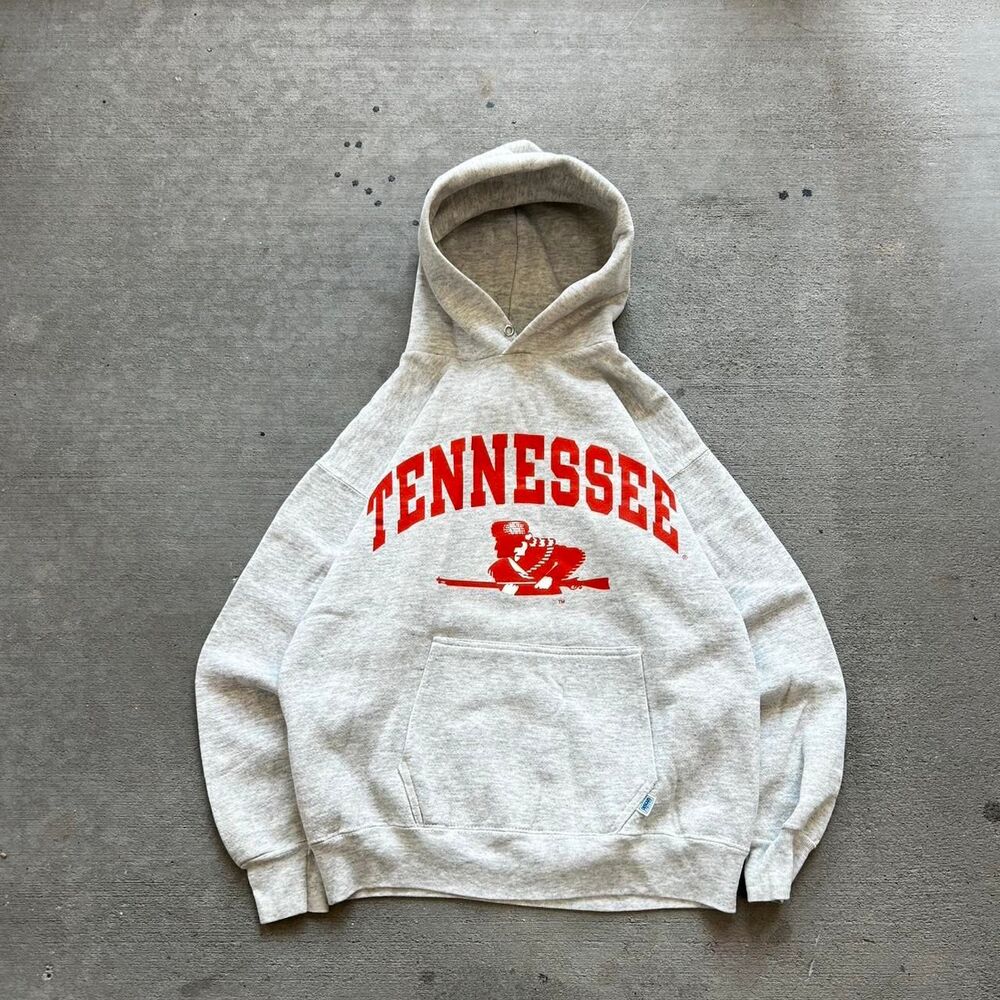Discus-athletic Men's Grey and Orange Hoodie